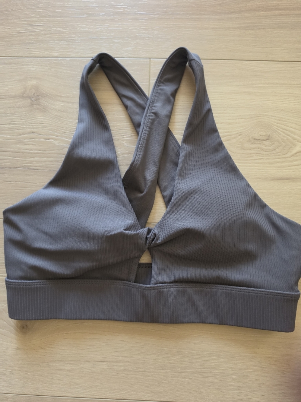 Fabletics Oasis Crisscross Ribbed  in Charcoal Gray